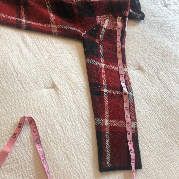 Joseph A. Red Plaid Open Front Cardigan Sweater - Picture 9 of 15